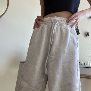 NWOT aritzia tna cozy fleece creamy gray sweatpants size xs